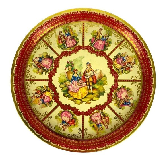 Elite Products Metal Serving Tray Platter Victorian Young Lovers Made in England - Picture 1 of 9